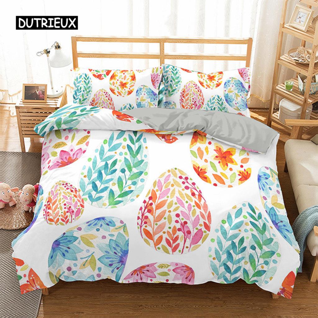 Комплект пододеяльников Egg с пасхальными яйцами в мультяшном детском стиле, комплект постельного белья Twin, для детей и подростков, двуспальный, размера Queen, размера King, полиэстеровый пододеяльник