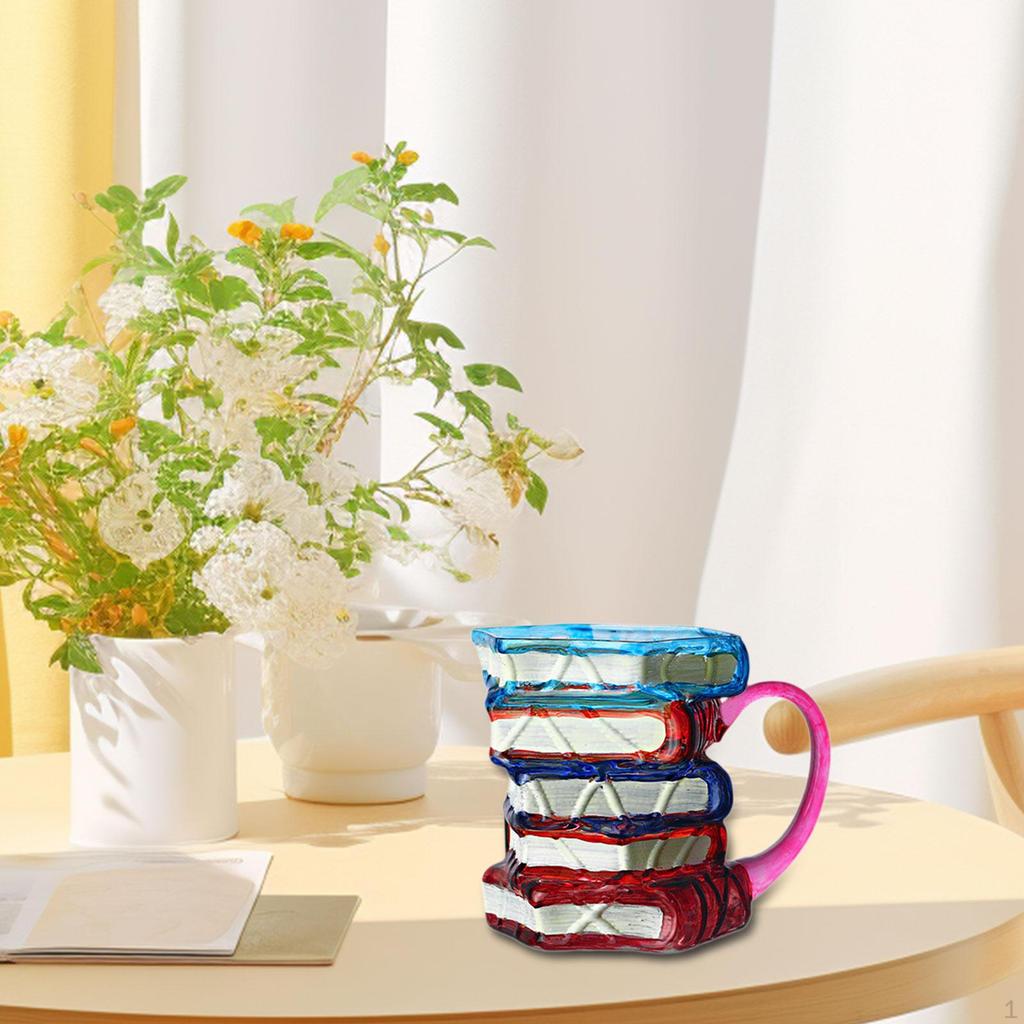 Books Stack Coffee Cup Accessories Colorful Reading Bookish Items Supplies for Book Lovers Writer