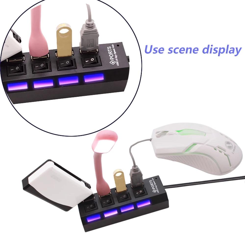 USB 2.0 Hub Multiport USB Splitter Power Adapter 4/7 Port Multi Extender Fast Charger Cell Phone Charger