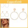 Stylish Alloy Womens Hoop Earrings Modern Geometric Shape Accessory Statement