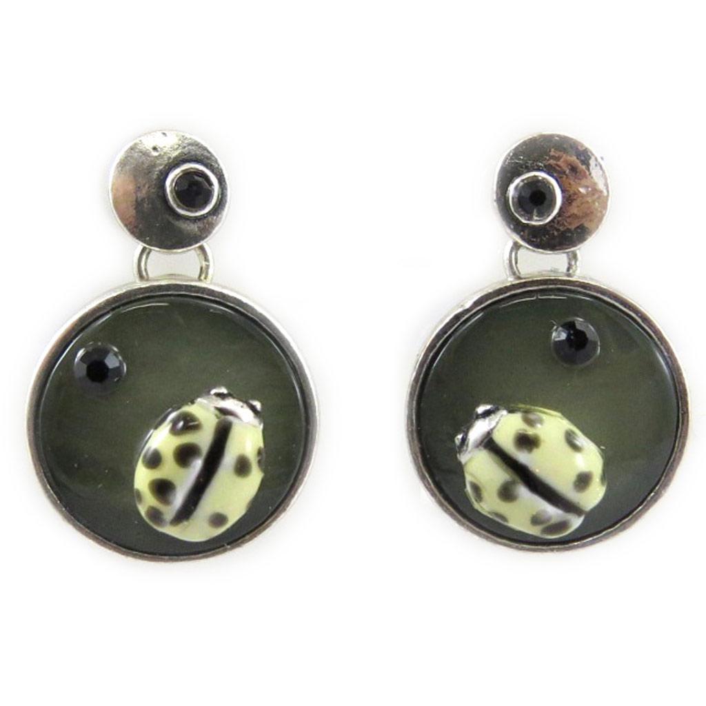 NOA [G0394] - Gray 'Nacre En Folie' Designer Earrings