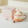 Household Drinking Cup Ceramic Coffee with Lid Mug Girl High Looking Birthday Gift Souvenir Cute
