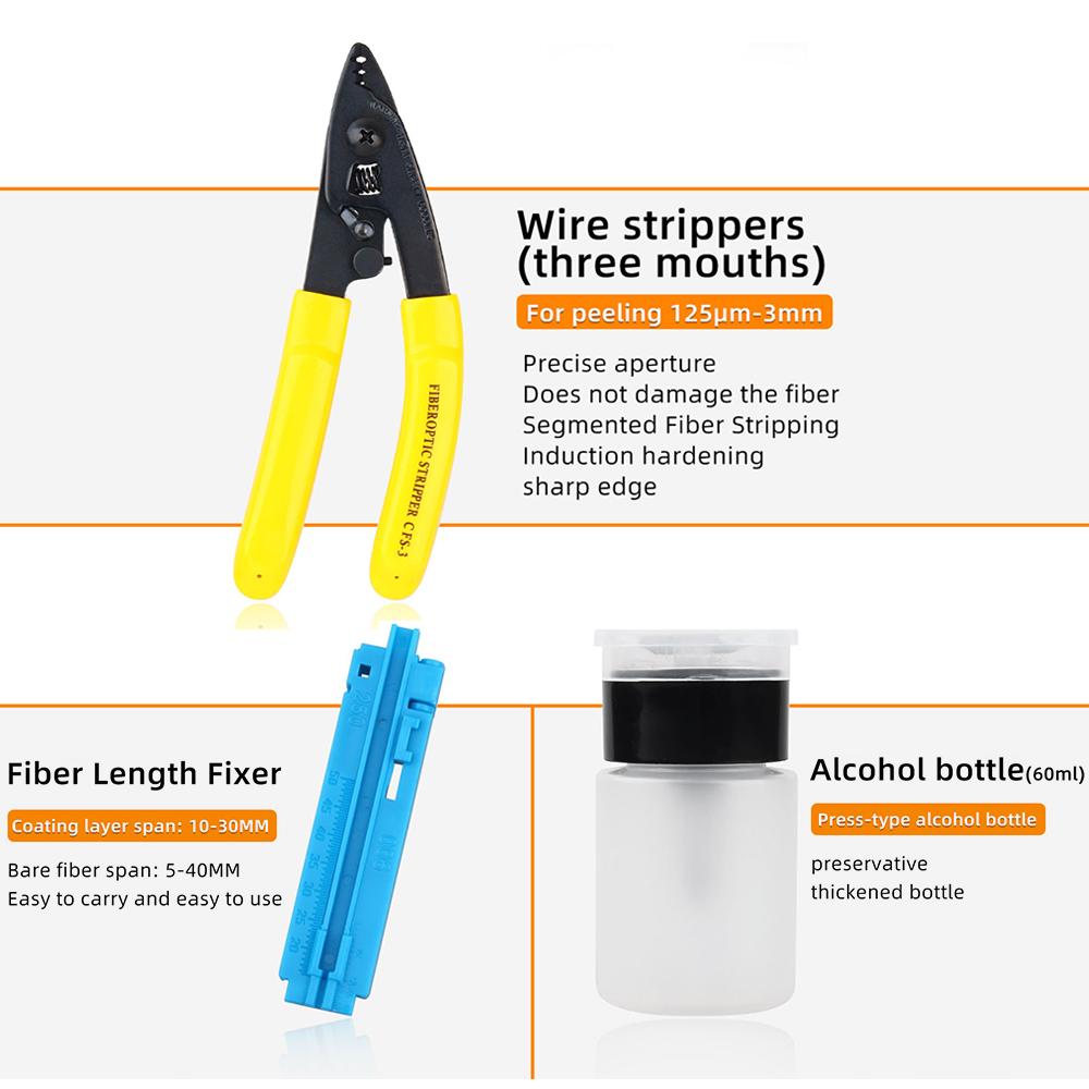 Optical Fiber Tool Set Fiber Cleaver Set Cold Cutting Tool Set with Optical Power Meter Red