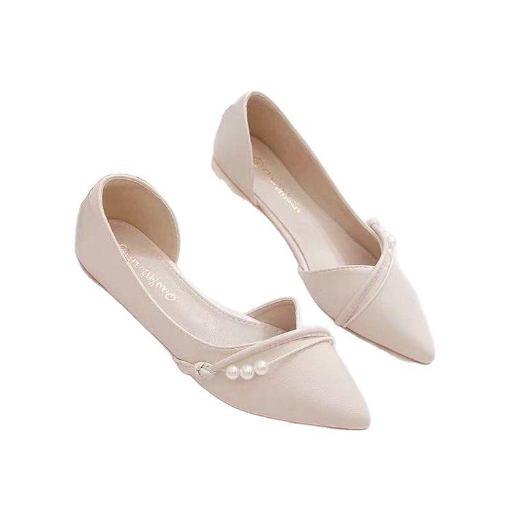 2025 New Fashionable Exquisite Women's Flat Shoes Trendy Versatile Casual Shoes Pointed Flat Bottom Temperament Single Shoes