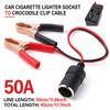 Car Battery Terminal Clip Type Cigarette Lighter Car Charger Socket 50A Copper Plated Crocodile Clip Wire Socket Wire 45CM