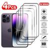 4PCS 100D Full Cover Protective Glass For IPhone 15 11 X XR XS MAX 6 7 8 Plus Screen Protector On iPhone 13 12 Mini 14 Pro Glass