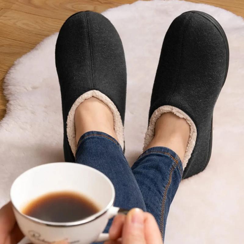 Fashion Smile Women's Indoor Loafer House Slippers with Memory Foam Winter Ladies with Non-Slip Soft Rubber Sole Closed Back House Shoes