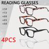 4PCS Large Thick Frame Blue Light Blocking Glasses Square Design for Men And Women Computer Work Protective Eyewear +1.0~+3.0
