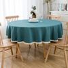 Table Cloth Lace Round Waterproof Oil -Proof Wedding Table Cover Solid Color Cotton Linen Elegant Tablecloth For Dining Events