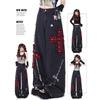 Women's Black Gothic Baggy Y2k Jeans Vintage Streetwear Cowboy Pants Harajuku Denim Trousers Aesthetic Emo Trashy Clothes