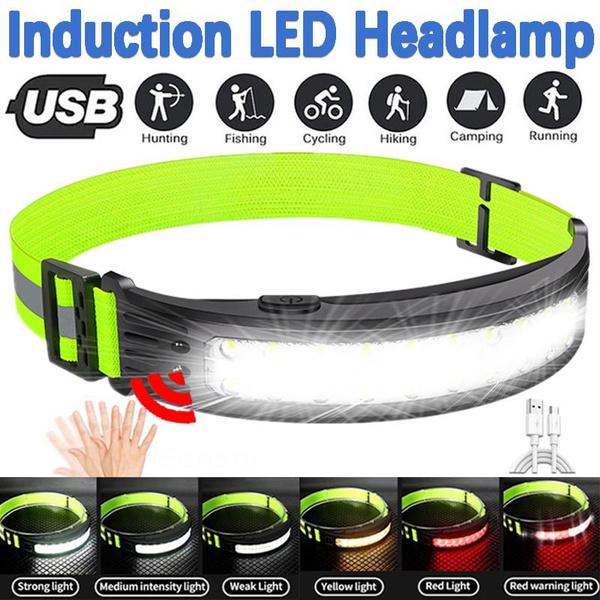 Motion Sensor Headlamp USB Rechargeable Outdoor Waterproof Headlight Powerful LED Work Light For Hiking Camping Fishing Emergency Lighting