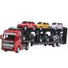 Decorative Alloy Car Model Back-to-force Trailer Transporter Toy