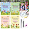 4PCS Reusable Groove Copybook For Children Aged 3-6 Groove Practice English Card Training Numbe Y7Y8