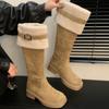 Winter New Women's Snow Boots 2024 New Fashion Keep Warm Plus Velvet Knee High Boots for Women Casual Chunky Heel Platform Shoes