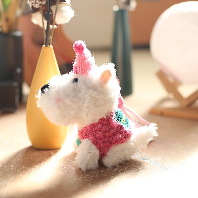 Cute Cute West Highland Puppy Pendant Plush Toy Doll Bag Hanging Keychain Rag Doll Doll Doll