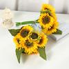 Durable Fake Sunflowers Clear Texture Faux Silk Anti-fall