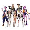 Kids Girls Kpop Rumi Zoey Mira Demon Hunters Cosplay Costume Disguise for Child Printed Clothes Roleplay Halloween Carnival Suit