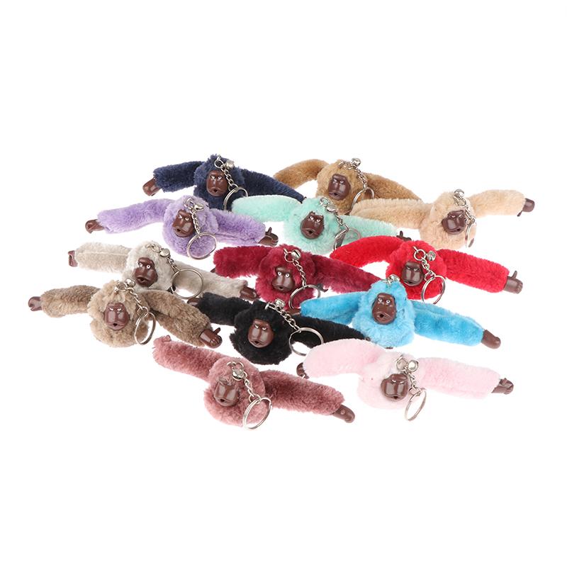 Cute Girl Plush Fur Monkey Key Chain Orangutan Keychain On Pant Women Bag Car Trinket Female Toy