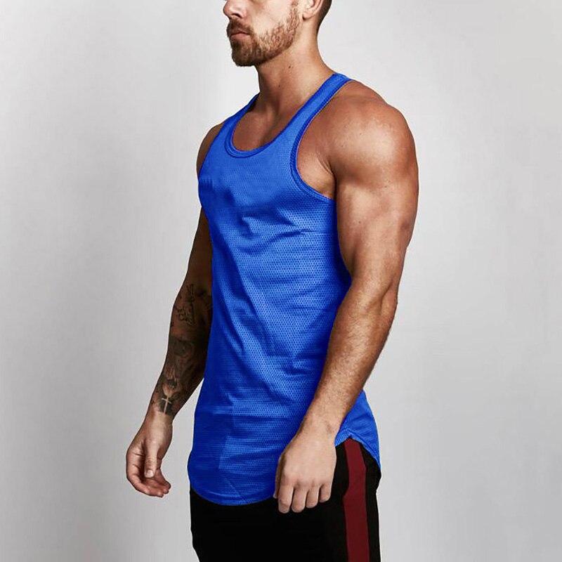Muscleguys Sports Vest Summer Casual Loose Bottoming Shirt Men's Fitness Mesh Sleeveless T-shirt
