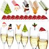 50PCS Santa Claus Snowman Tree Wine Glass Merry Christmas Decorations For Home Table Place Cards Xmas Gift New Year Party