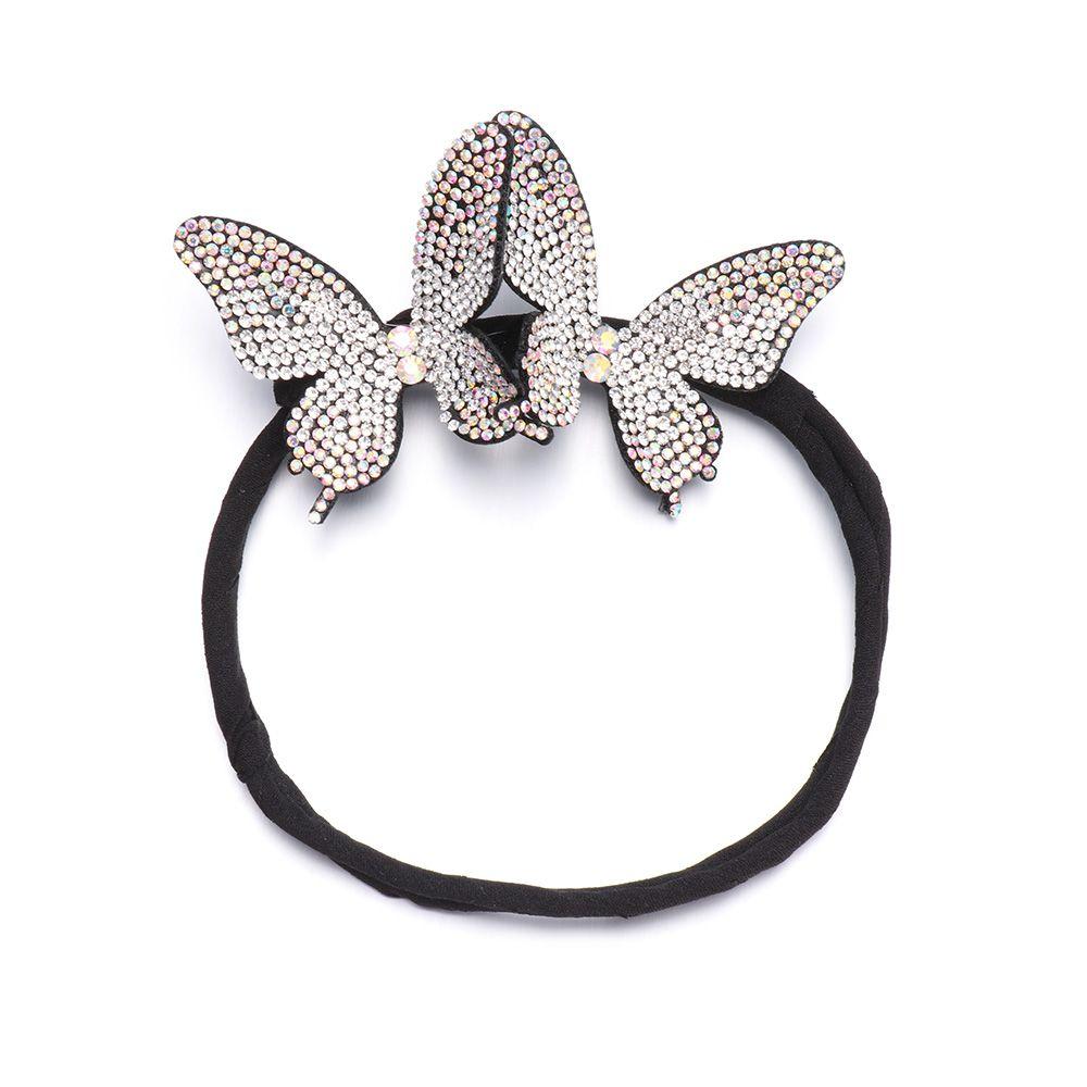 Crystal Handmade Butterfly Hair Clip Elegant Bud Hairpin Butterfly Shape Hairpins Bun Maker