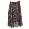 CLANE Midi Length Drop Flower Pleated Layered Skirt 2 Brown X Bordeaux Women Used