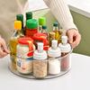 Yousheng Lazy Susan Organizer Spice Rack with Raised Edge Large Capacity Non-Skid Transparent Turntable Organizer