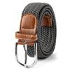 Belt Woven Canvas Belt Metal Buckle Men Women Elastic Braided Belt Punch Free