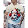 Christmas 3D Santa Claus Print T Shirt for Men Casual Short Sleeve Tee Shirts Fashion O-Neck Top New Year Gift Oversized T-Shirt