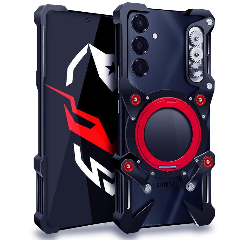 For Samsung Galaxy A16 4G/5G/A26 5G Bumper Case Kickstand Aluminum Alloy Magnetic Phone Cover with Wrist Strap