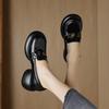 British Style Platform Loafers 2025 Autumn Round Head Thick Heel Small Leather Shoes Comfortable Versatile Leather Lazy High Heels