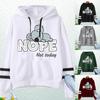 Women Fashion Creative Koala Nope Not Today Print Hoodies For Women Plus Size Funny Long Sleeve Pullover Sweatshirt