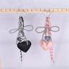 1 Piece Key Holder For Women Pu Leather Heart Bowknot Keychain With Fashionable Woven Lanyard Handmade Bag Pendant