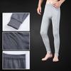Men Winter Long Johns Great Elasticity Soft Pure Color High Waist Thick Warm Open Crotch Slim Fit Skinny Casual Plus Size Ankle Banded Length
