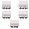 5pcs Quick Terminal Blocks Professional 1 In 2 Out Brass High Power Inline Junction Connector Box
