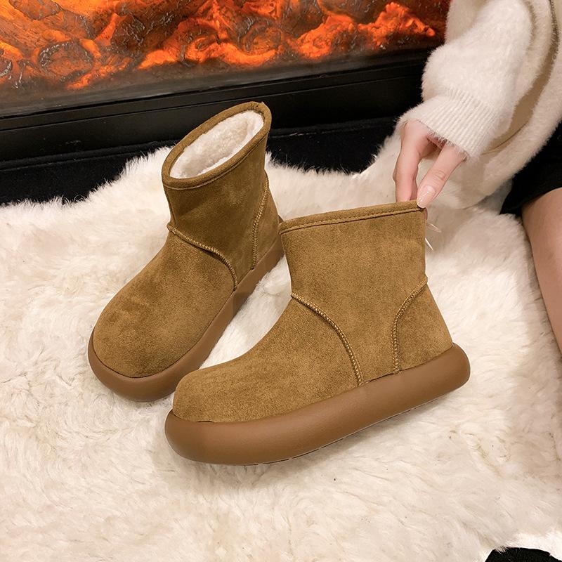 Women's Thick Bottom Fashion Winter Lightweight Warm Anti Cold Snow Boots Non-slip Casual Sneakers Cotton Boots Bread Shoes