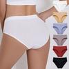 Women Panties Solid Color Elastic Mid Waist Seamless Thin Thread Soft Anti-septic Breathable Intimate Clothes Lady Underwear Briefs