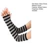 Women Striped Elbow Gloves Winter Knitted Arm Warmers Goth Punk Fingerless Gloves Stretchy Mittens with Thumb Hole for Daily Wear Cosplay
