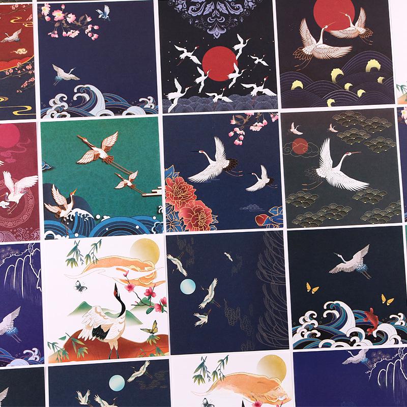"Chenyang Handmade Origami Paper: Ancient Style Crane-Themed Colored Sheets"