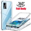 Stylish Transparent Double-Sided TPU Phone Case Cover for iPhone Samsung Huawei Honor Xiaomi Redmi OPPO Realme Vivo OnePlus