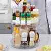 360 Rotation Cabinet Turntable Organizer Storage Spice Rack Drink Cosmetic Storage Rack Transparent For Kitchen Bathroom