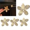 4pcs Flower Drawer Knobs Flower Cabinet Knobs Dresser Knobs 2.4 Inch (61mm) Gold Cabinet Door Knobs