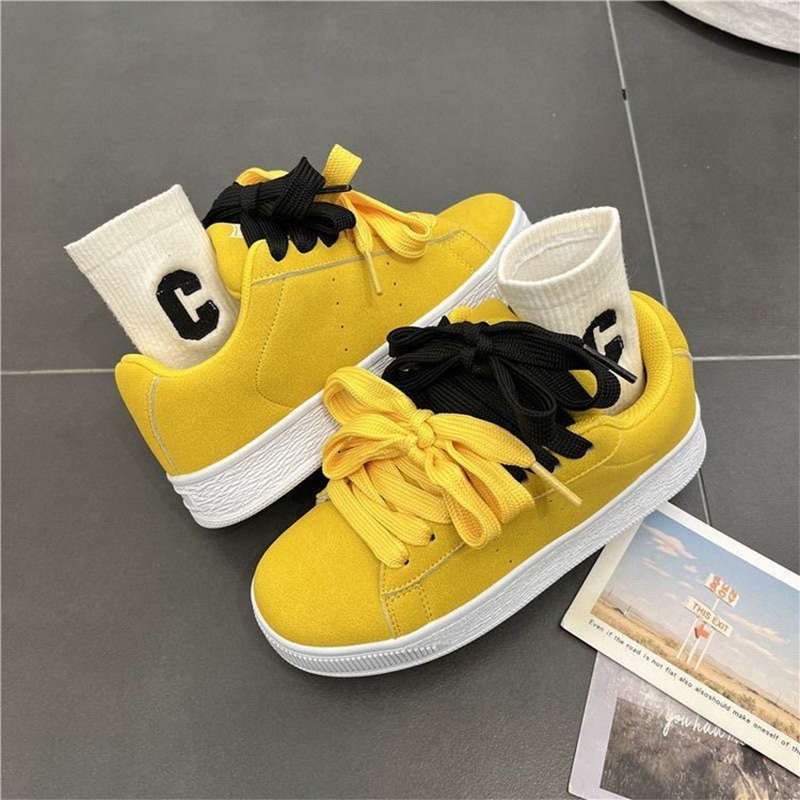 Board Shoes American High Street New Casual Bread Shoes Women's Spring and Autumn New Couple Black Shoes Sneakers Women