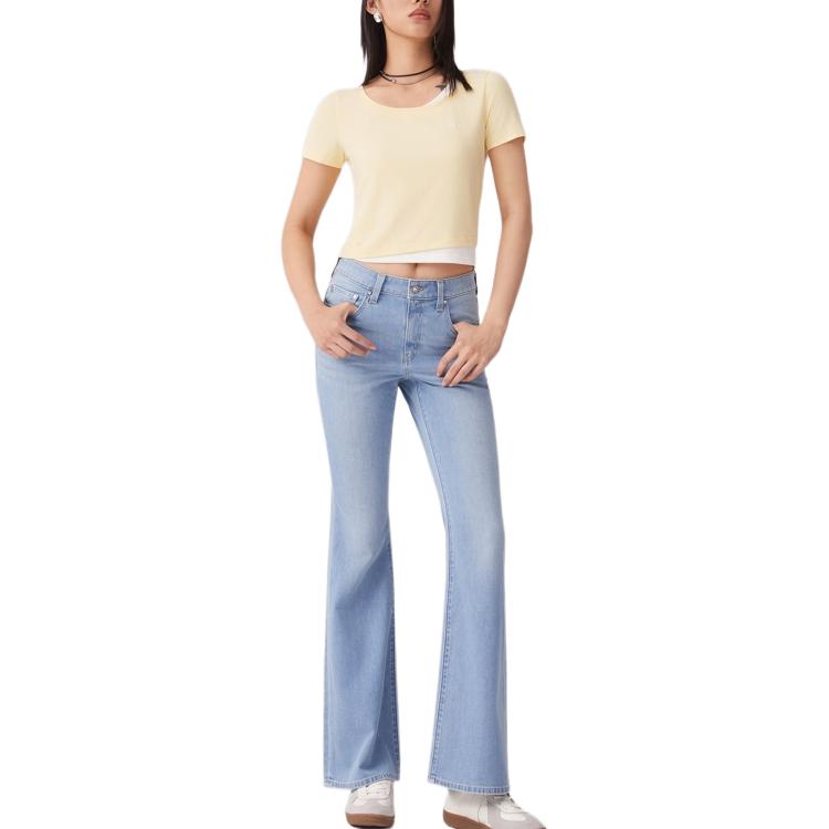 Levis Удобная Простая Трикотажная Повседневная Футболка с Круглым Вырезом и Коротким Рукавом Женские Топы 003SL-0000