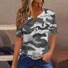 Women's T Shirt Tee Print Button Short Sleeve Daily Weekend Fashion Basic V- Neck Regular Top