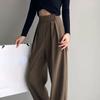 HOUZHOU Wide Leg Suit Pants Women Vintage Female Casual Office Lady High Wasit Black Fashion Classic Pants Oversize Trousers