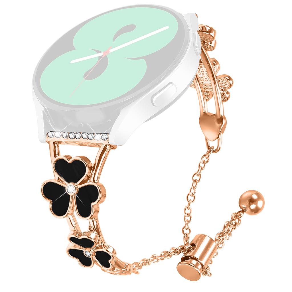 For TicWatch 2 Watchband Heart Clover Decor Zinc Alloy Metal Strap