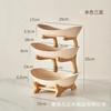 Double/Three Layer Modern Wooden Living Room Multi-layer Snack Net Plastic Fruit Plate Wooden Three-layer Dessert Plate