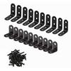 20-Piece Set: 40*40*16mm + 20*20*16mm L-Shaped Angle Brackets, Right-Angle Brackets, Shelf Brackets, Corner Braces, Joint Brackets, with 60 Screws (Bl