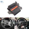 Car Steering Wheel Cover Leather Trim For BMW 3 5 Series E36 E46 E39 1998 1999 For X3 E83 X5 E53 2000-2006 Black with Red